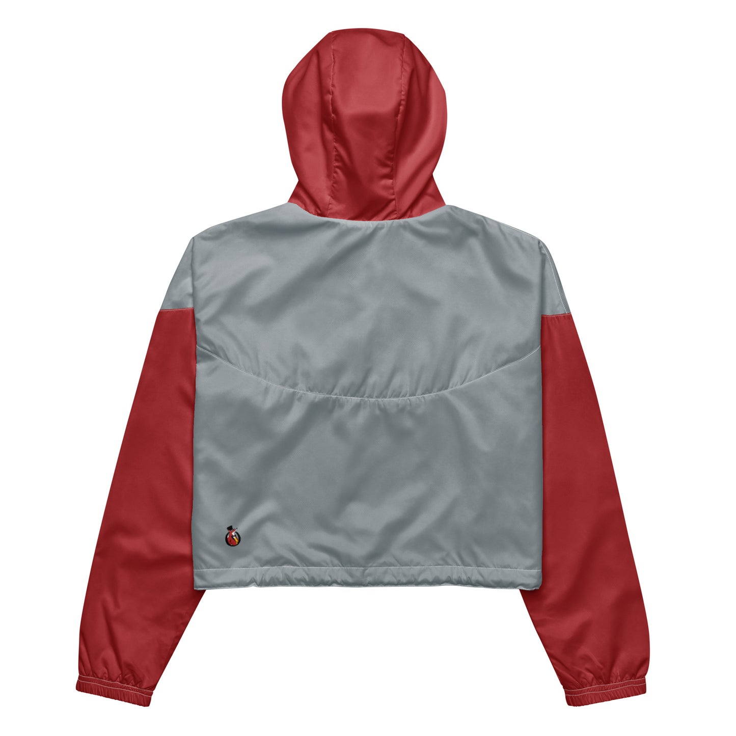 Snooty Fox Art Women’s Cropped Windbreaker - Red/Gray