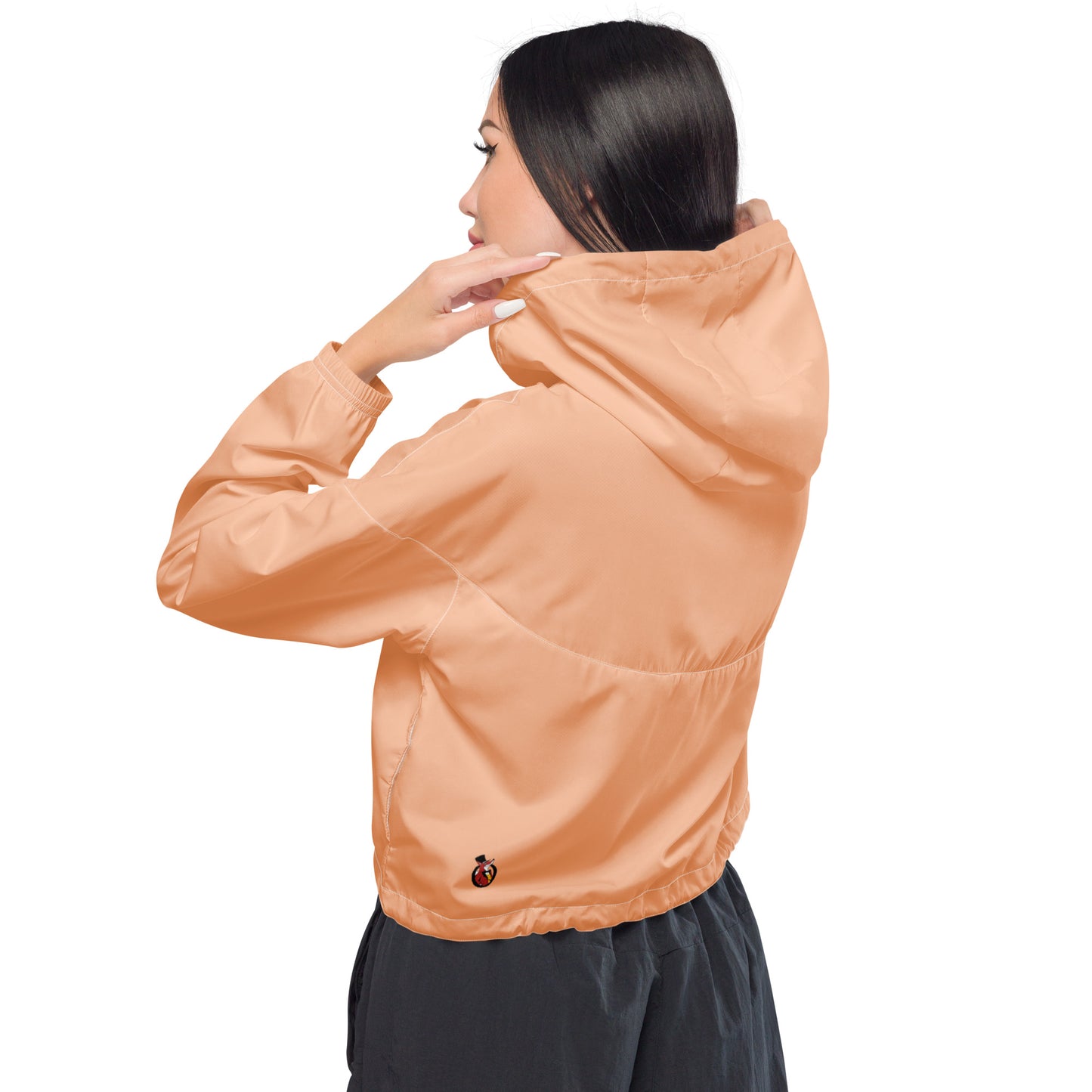 Snooty Fox Art Women’s Cropped Windbreaker - Peach