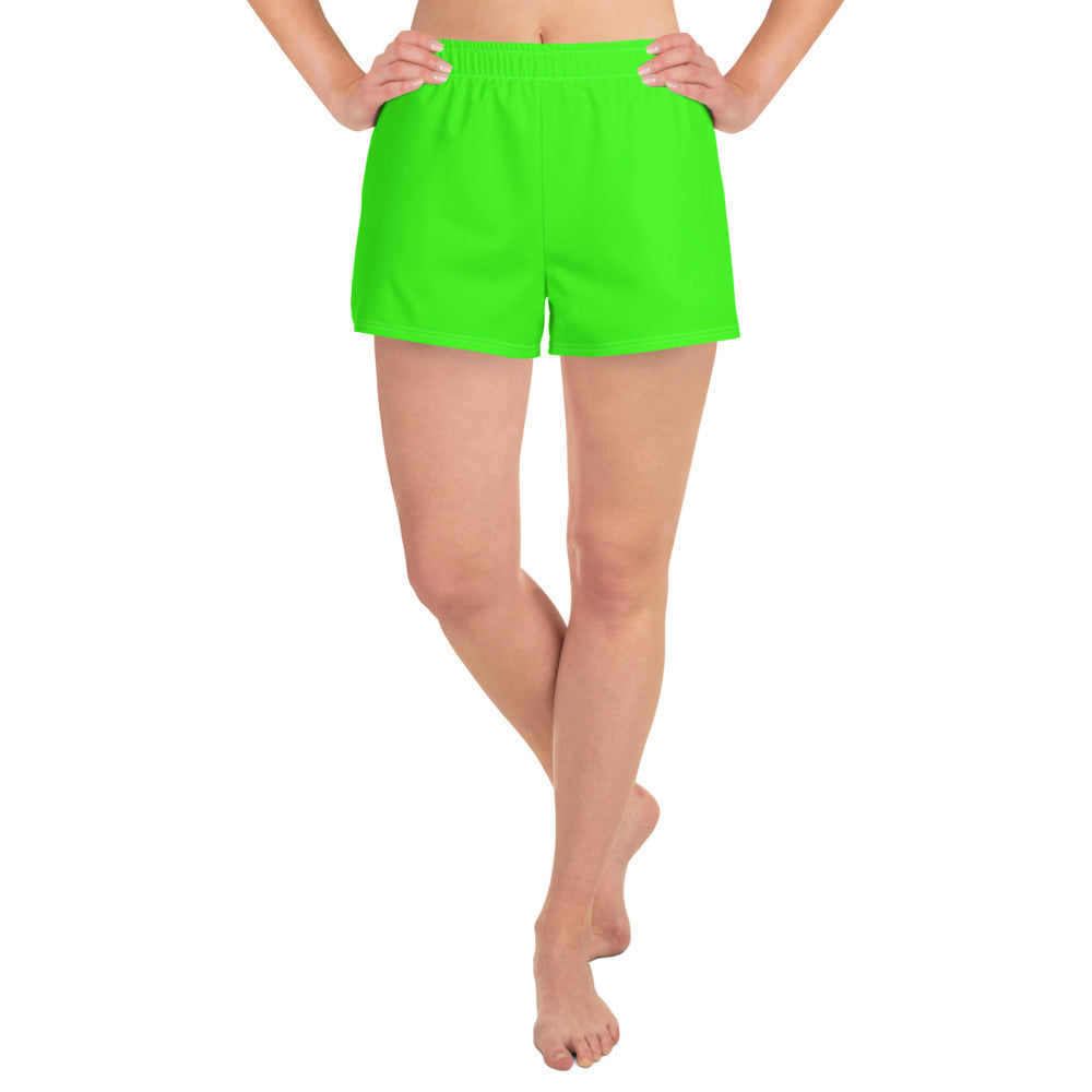 Women’s Recycled Athletic Shorts - Neon Green