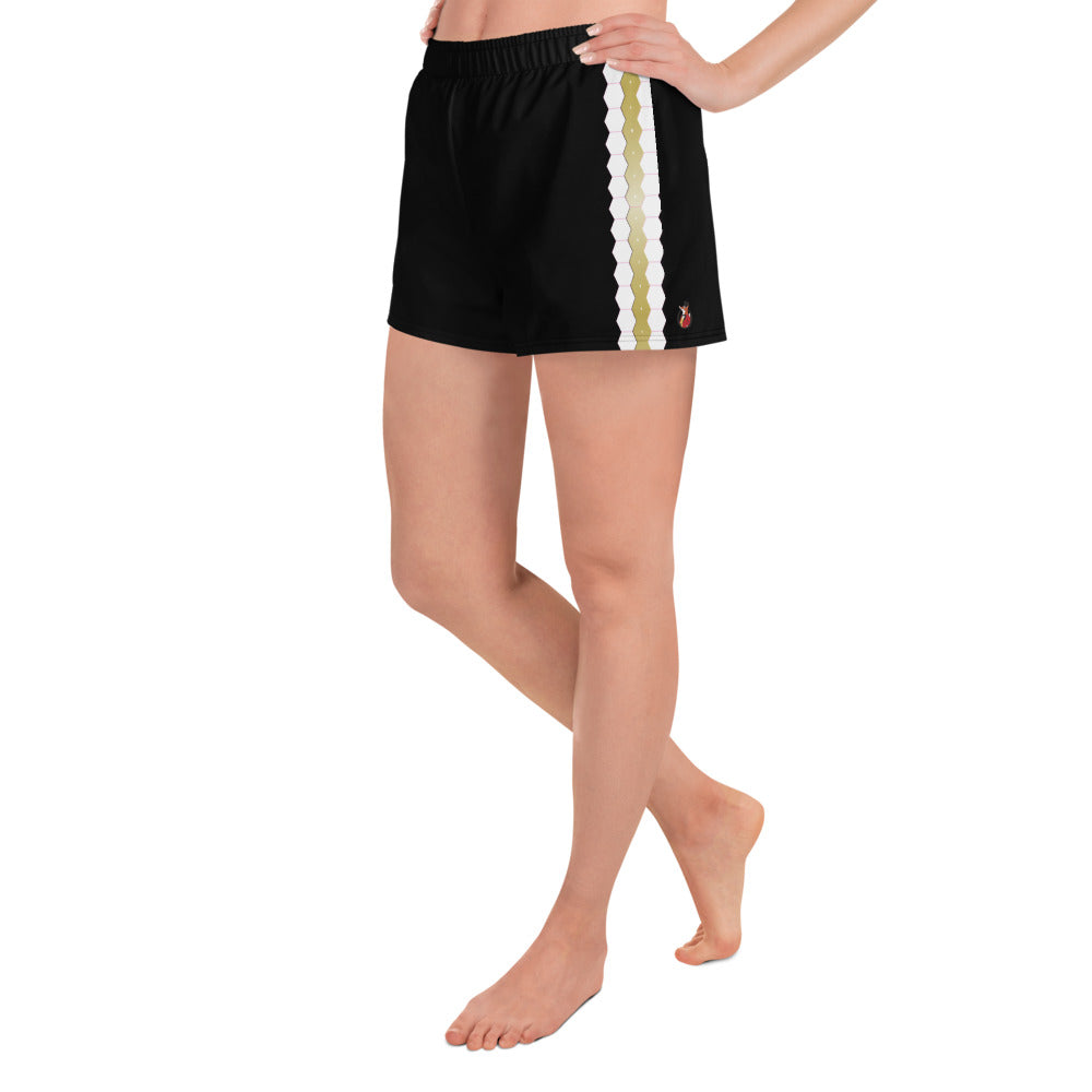 Snooty Fox Art Women’s Athletic Shorts - Gold / White Accent