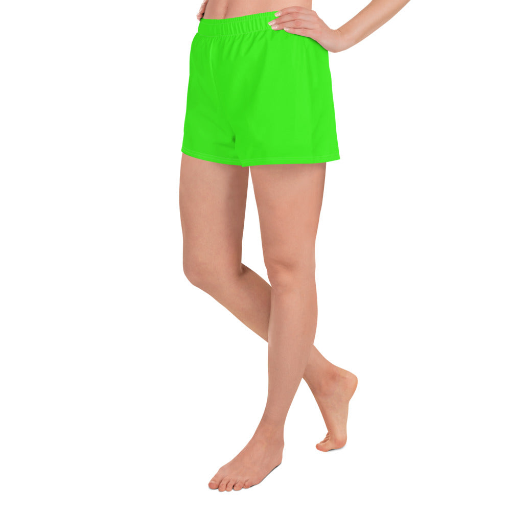 Women’s Recycled Athletic Shorts - Neon Green