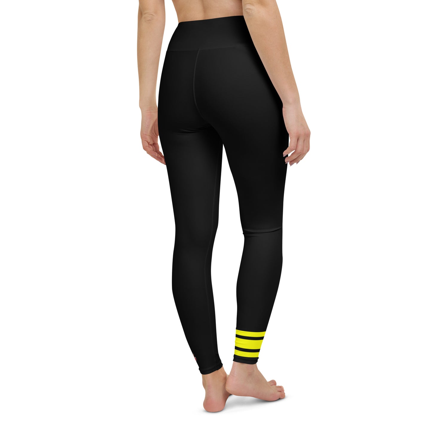 Snooty Fox Art Yoga Leggings - Neon Yellow Stripes