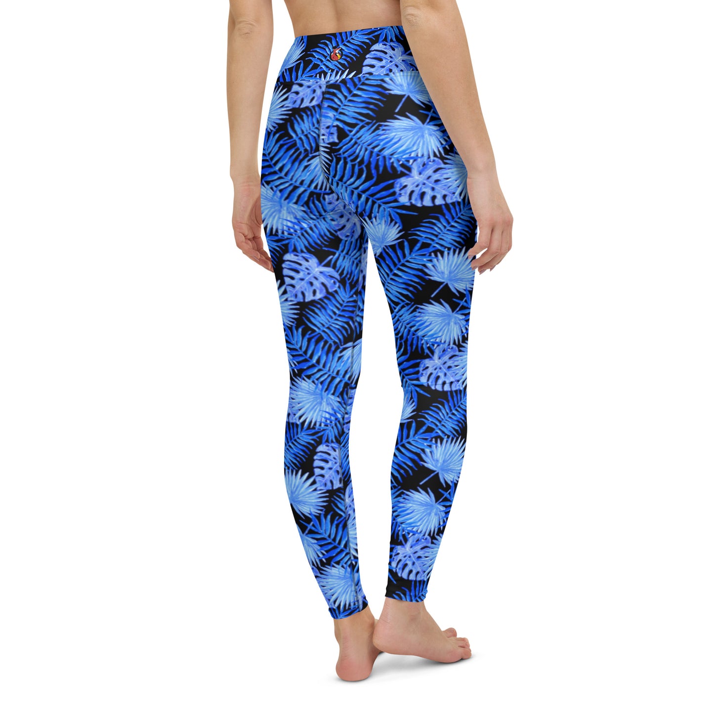 Snooty Fox Art Classic Yoga Leggings - Blue Palm Pattern