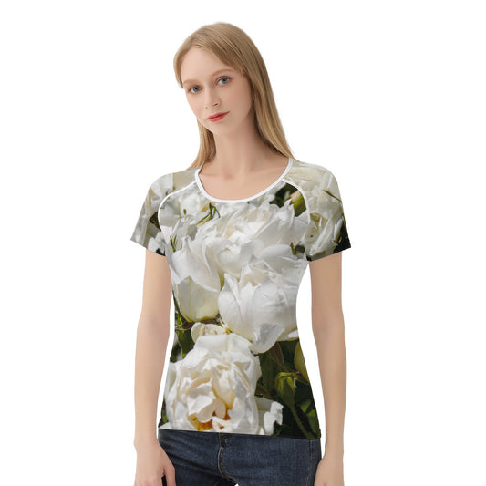 Snooty Fox Art T shirt - All Over White Roses