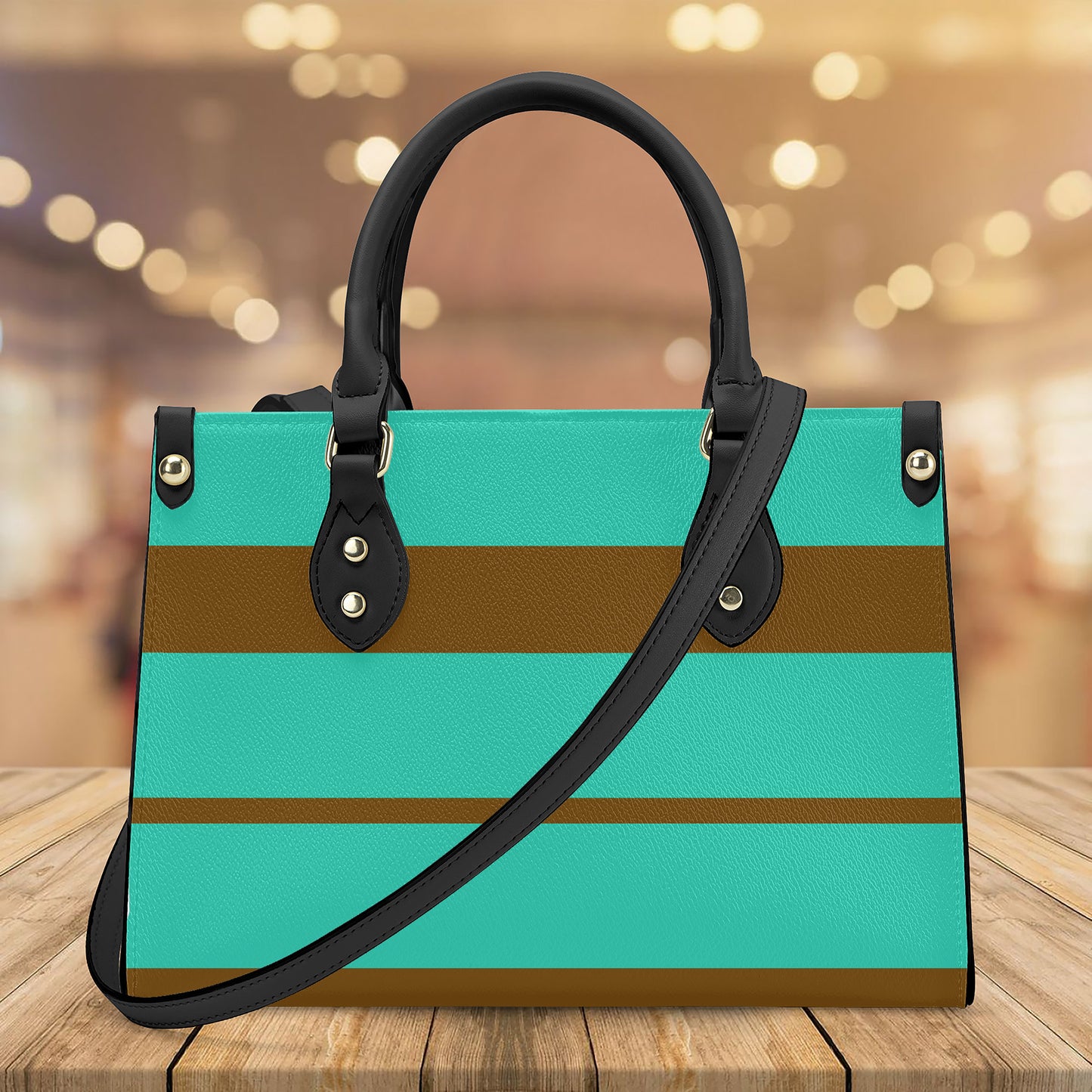 Snooty Fox Art -SF_B3 Luxury Women PU Tote Bag - Black -