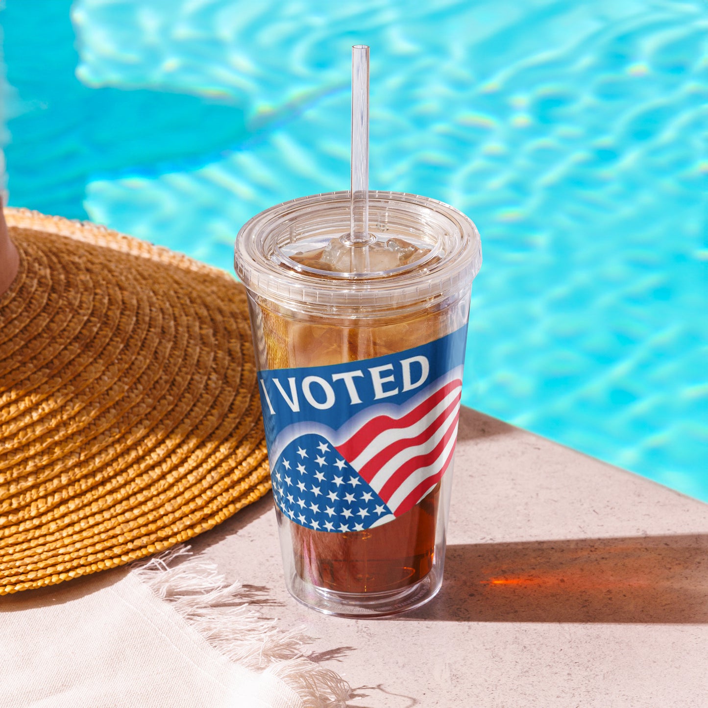 Snooty Fox Art Clear Plastic Tumbler - I Voted