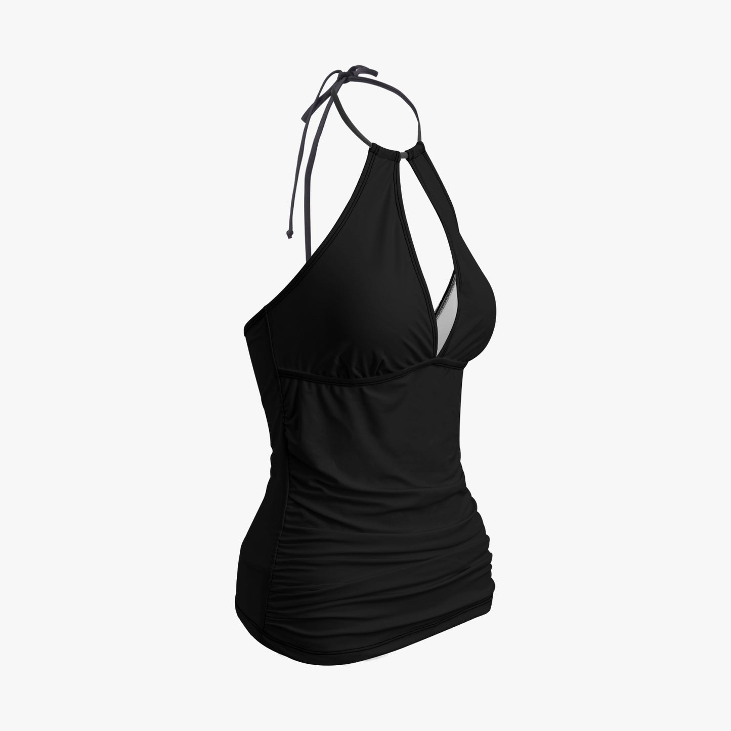 Snooty Fox Art Halter Top Two-Piece Tankini Swimsuit - Black Logo