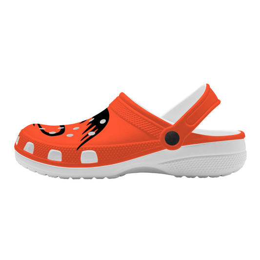 Snooty Fox Art Crocs Clogs - Orange with Black Dragon