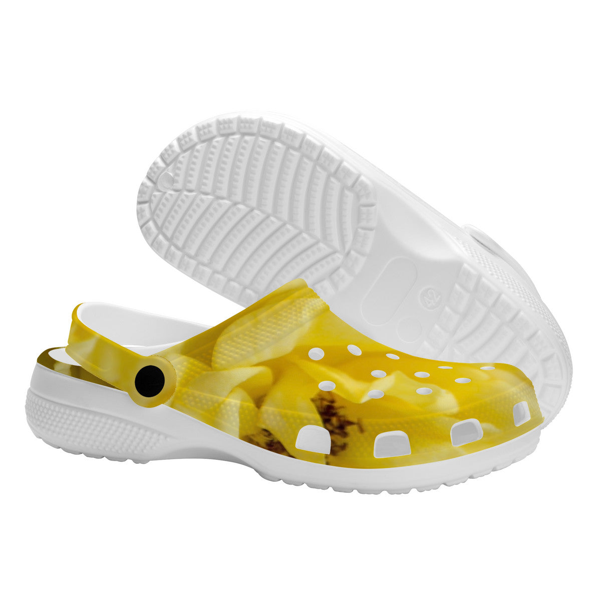 Snooty Fox Art Crocs Clogs - Yellow Rose Blooms