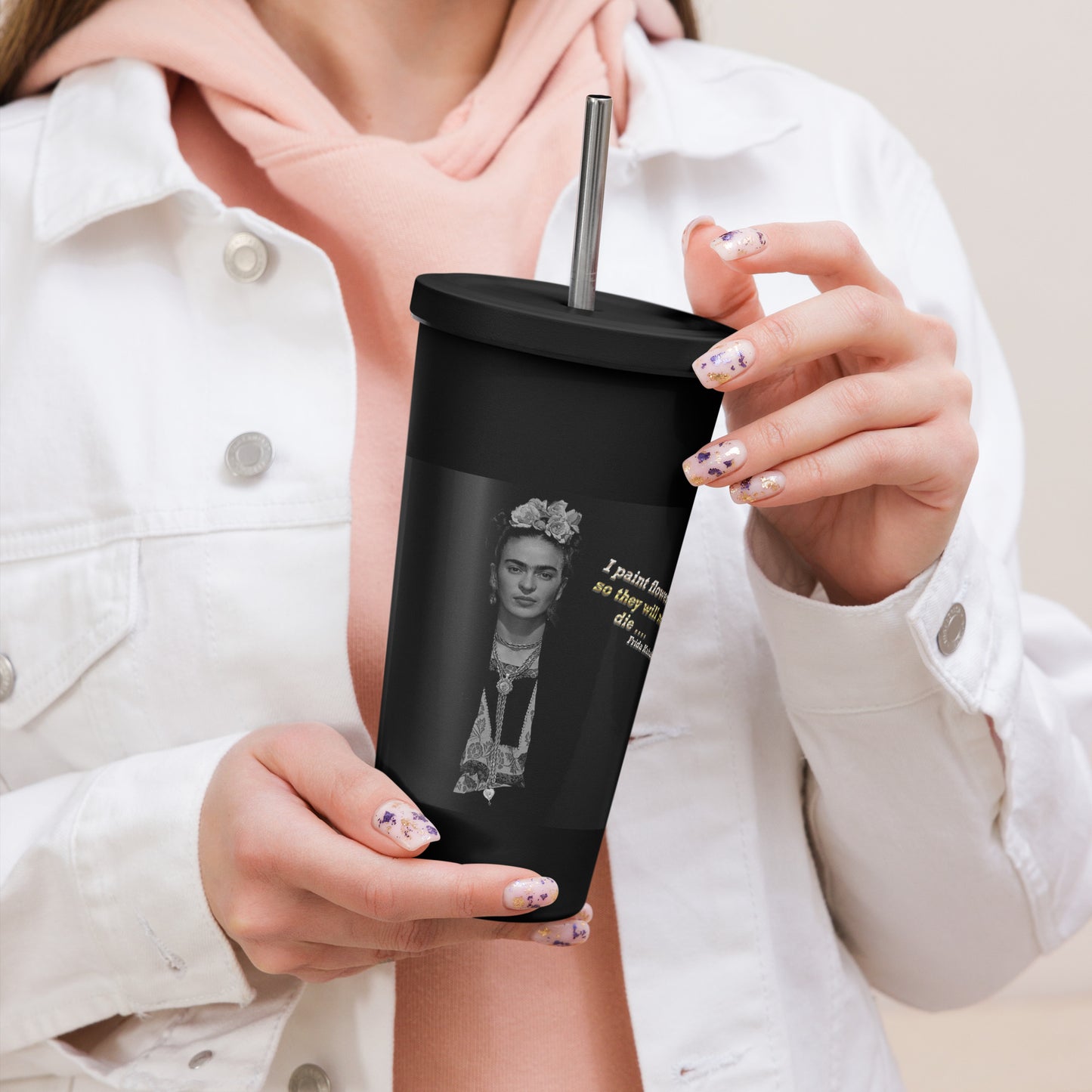 Snooty Fox Art Insulated Tumbler with a Straw - Frida