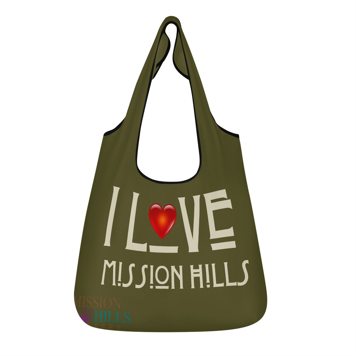 Snoty Fox Art KO 3 Pcs Grocery Bags - I Love Mission Hills