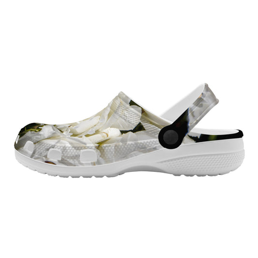 Snooty Fox Art Crocs Clogs - White Roses