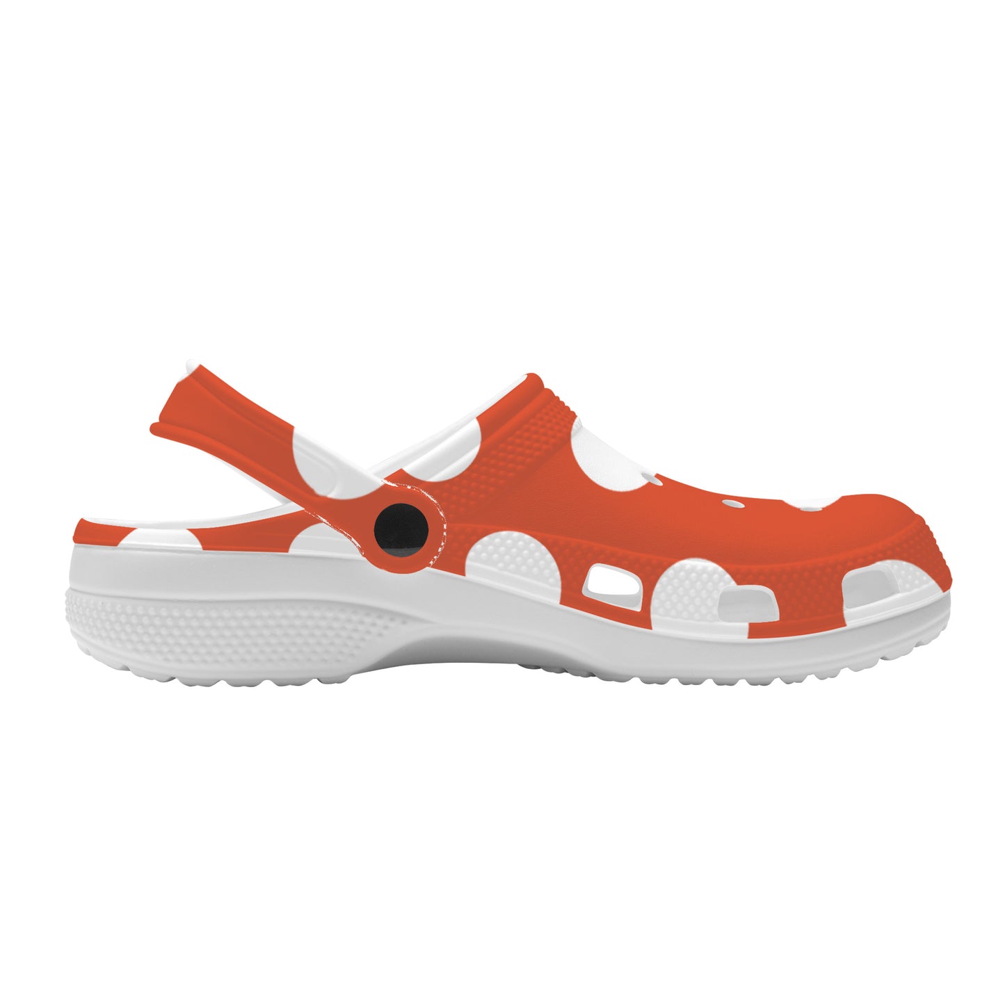 Snooty Fox Art Crocs Clogs - Dark Orange with White Polka Dots