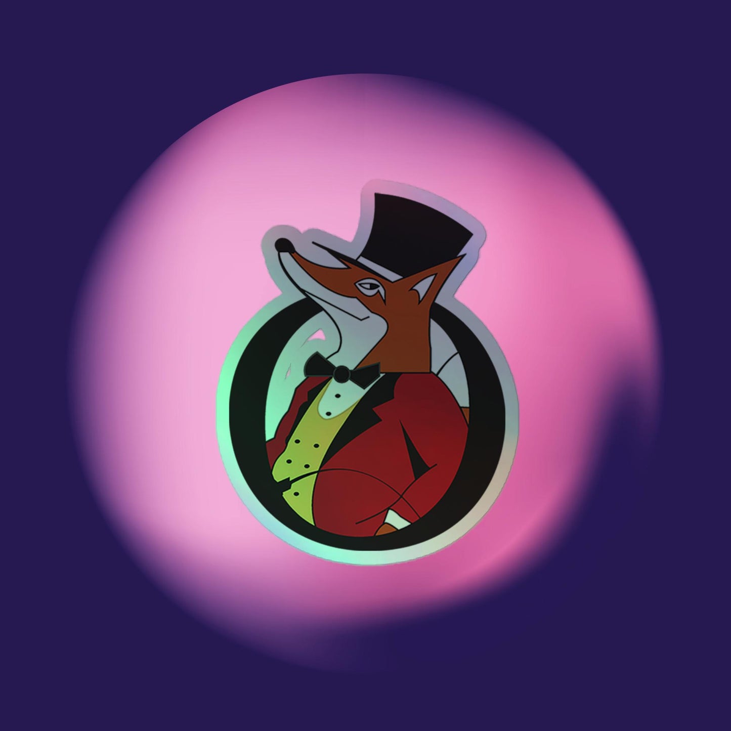 Snooty Fox Art Logo Holographic Stickers