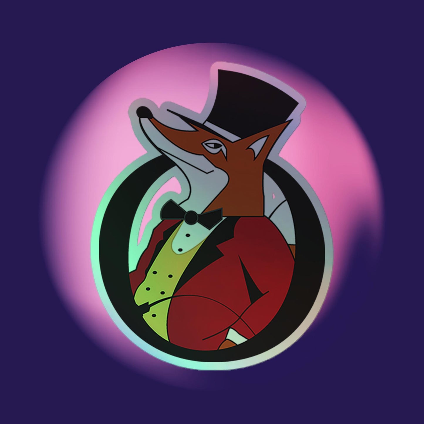 Snooty Fox Art Logo Holographic Stickers
