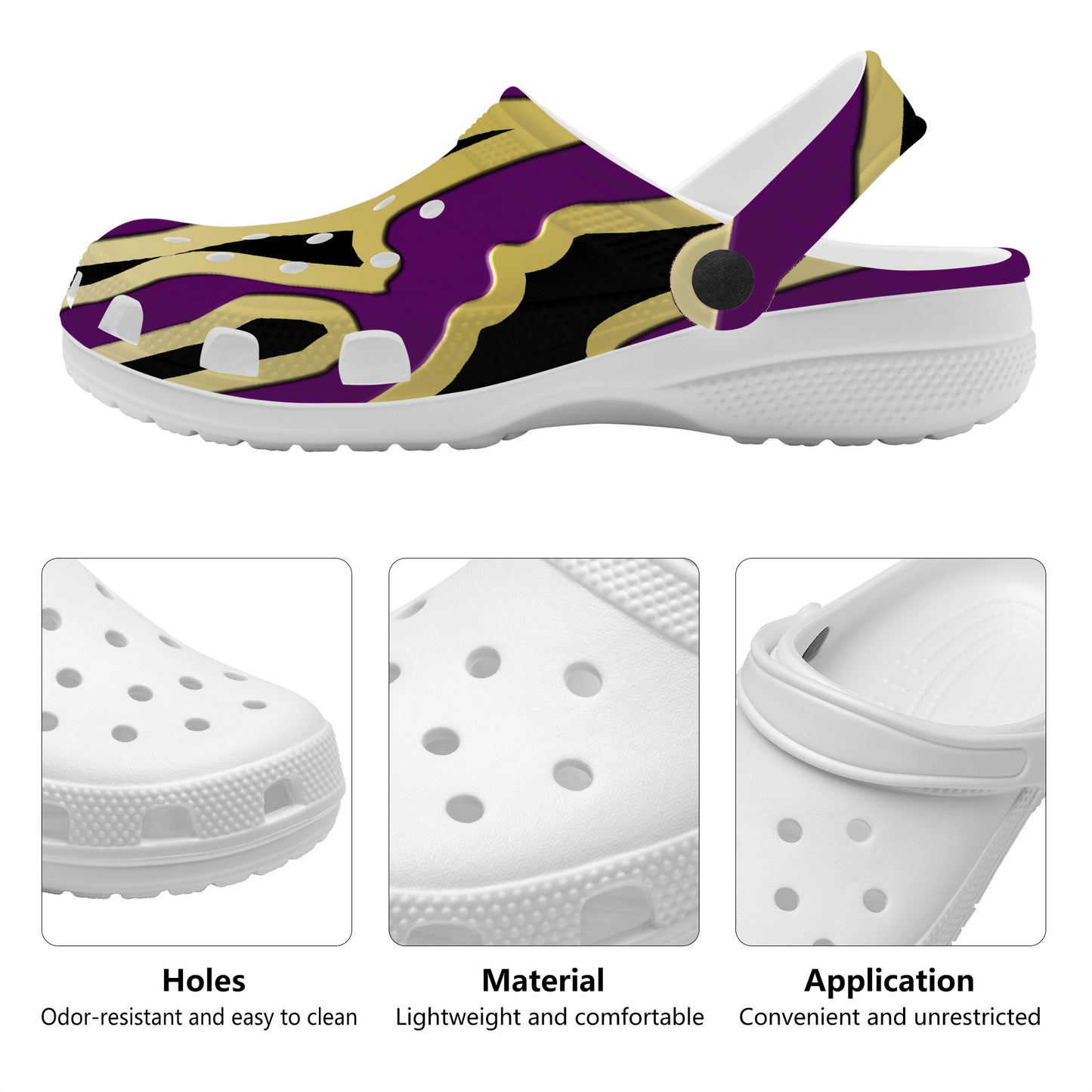 Snooty Fox Art Crocs Clogs - Purple Design