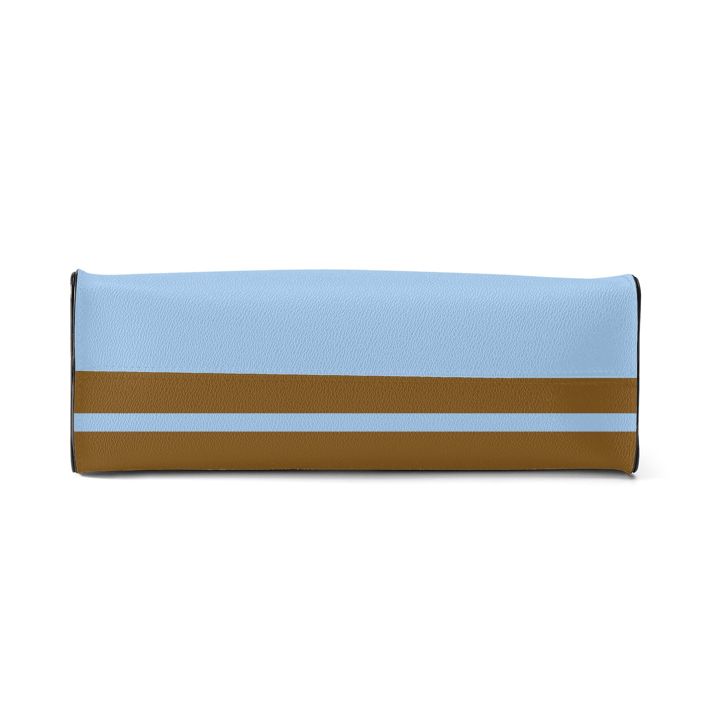 Snooty Fox Art -  SF_B3 Luxury Women PU Tote Bag - White baby blue and brown stripes