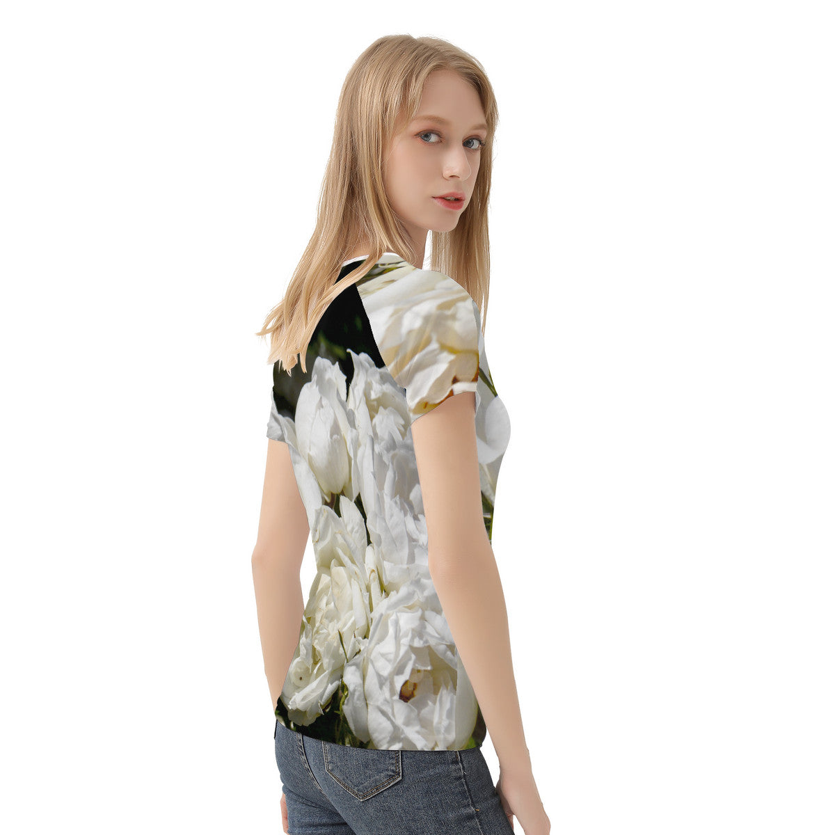 Snooty Fox Art T shirt - All Over White Roses