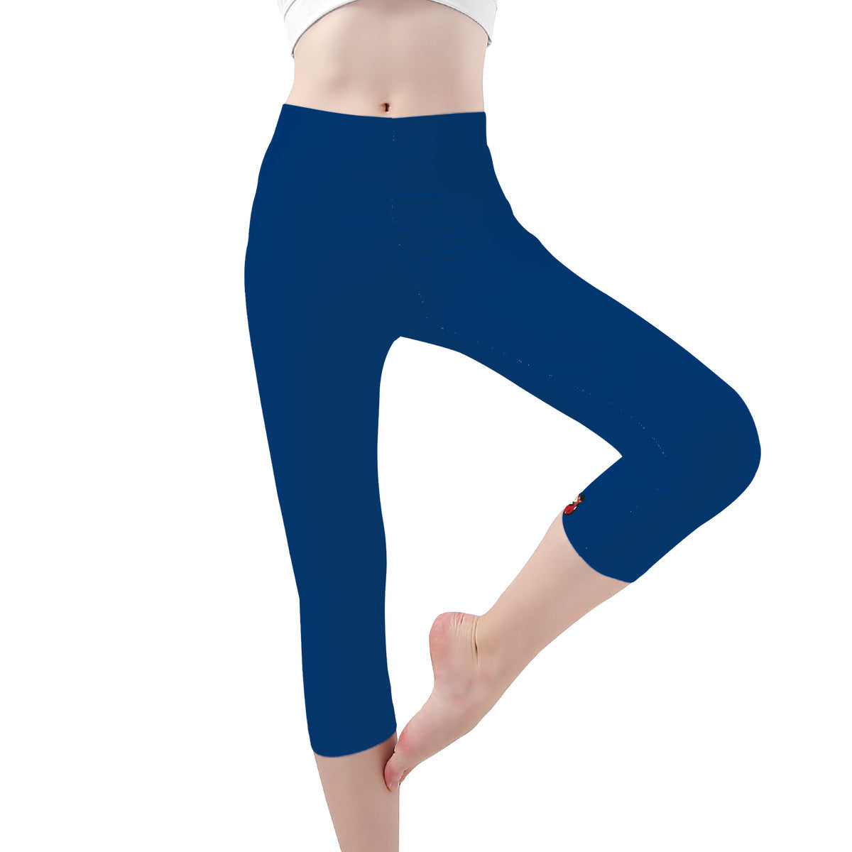Snooty Fox Art Capri Yoga Leggings - blue