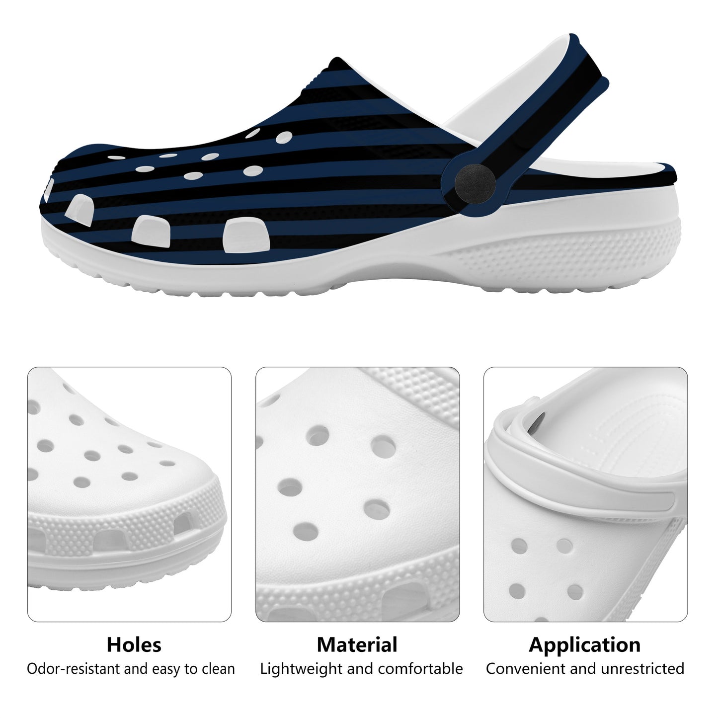 Snooty Fox Art Crocs Clogs - Black & Blue