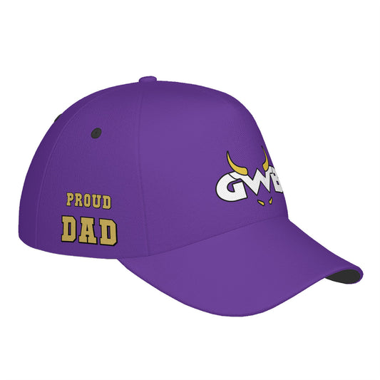 Snooty Fox Art - HC_T9 Curved Brim Baseball Cap (AOP) - GWB Proud Dad