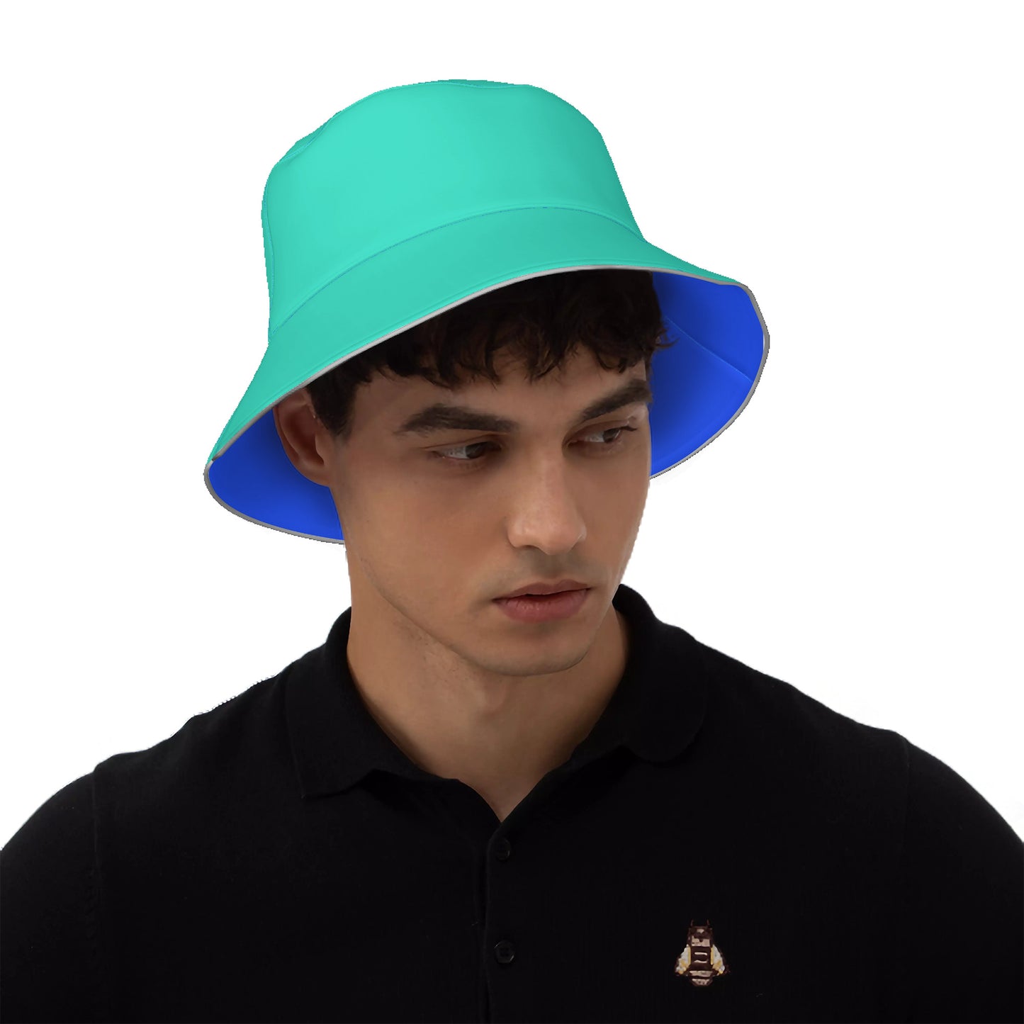 Snooty Fox Art Reflective Bucket Hat - Blue and Green