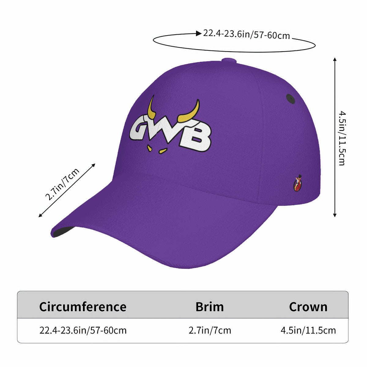 Snooty Fox Art - HC_T9 Curved Brim Baseball Cap (AOP) - GWB Proud Dad