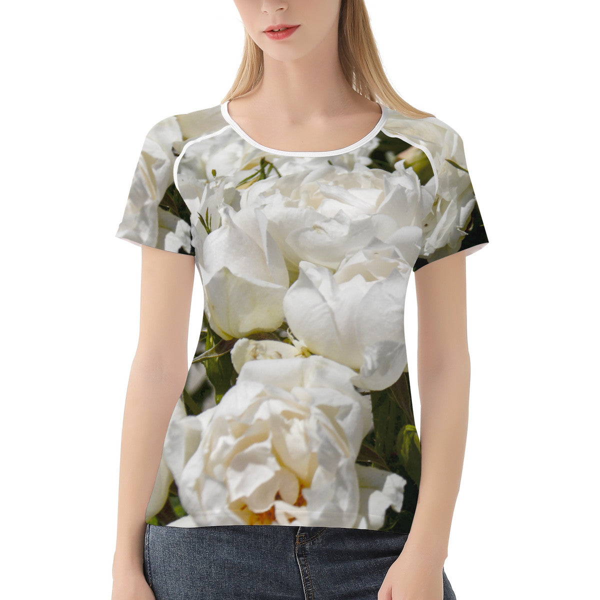 Snooty Fox Art T shirt - All Over White Roses