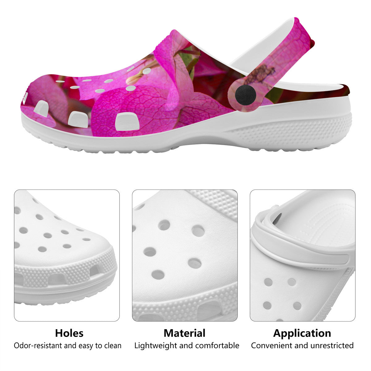 Snooty Fox Art Crocs Clogs - Pink Boogie Blooms