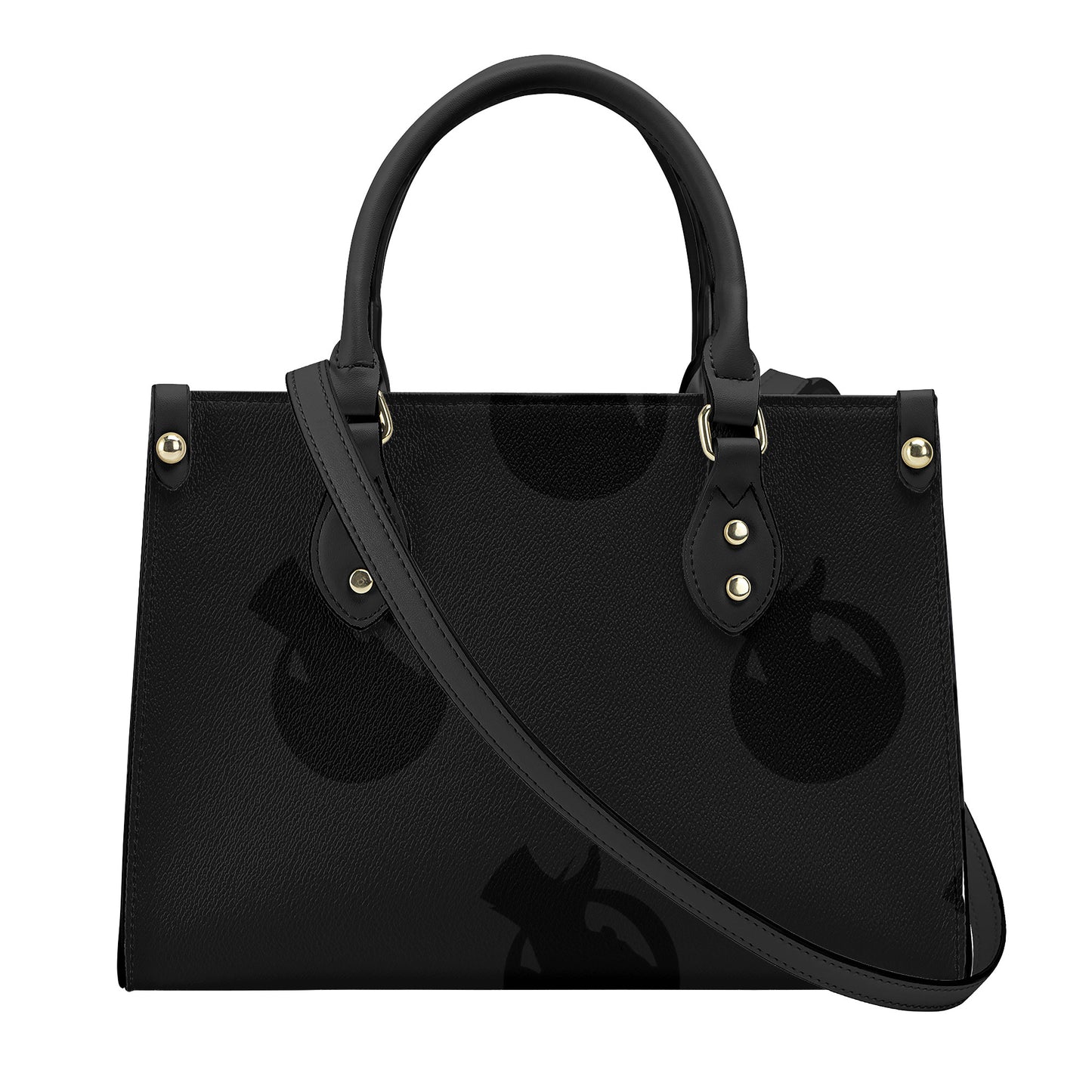 Snooty Fox Art - SF_B3 Luxury Women PU Tote Bag - Black