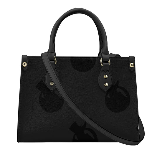 Snooty Fox Art - SF_B3 Luxury Women PU Tote Bag - Black