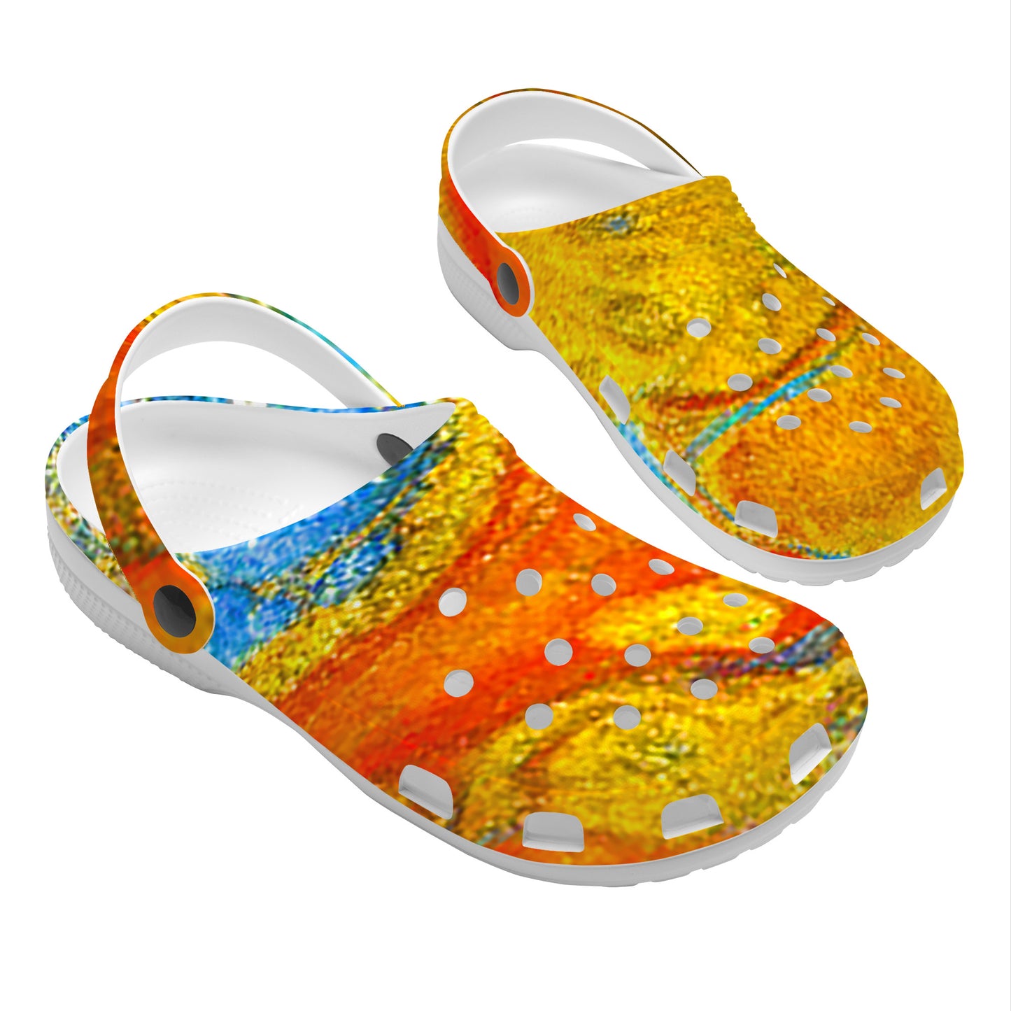 Snooty Fox Art Crocs Clogs - Gold Swirls