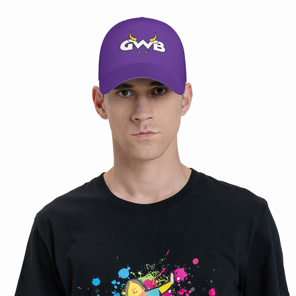 Snooty Fox Art - HC_T9 Curved Brim Baseball Cap (AOP) - GWB Proud Dad