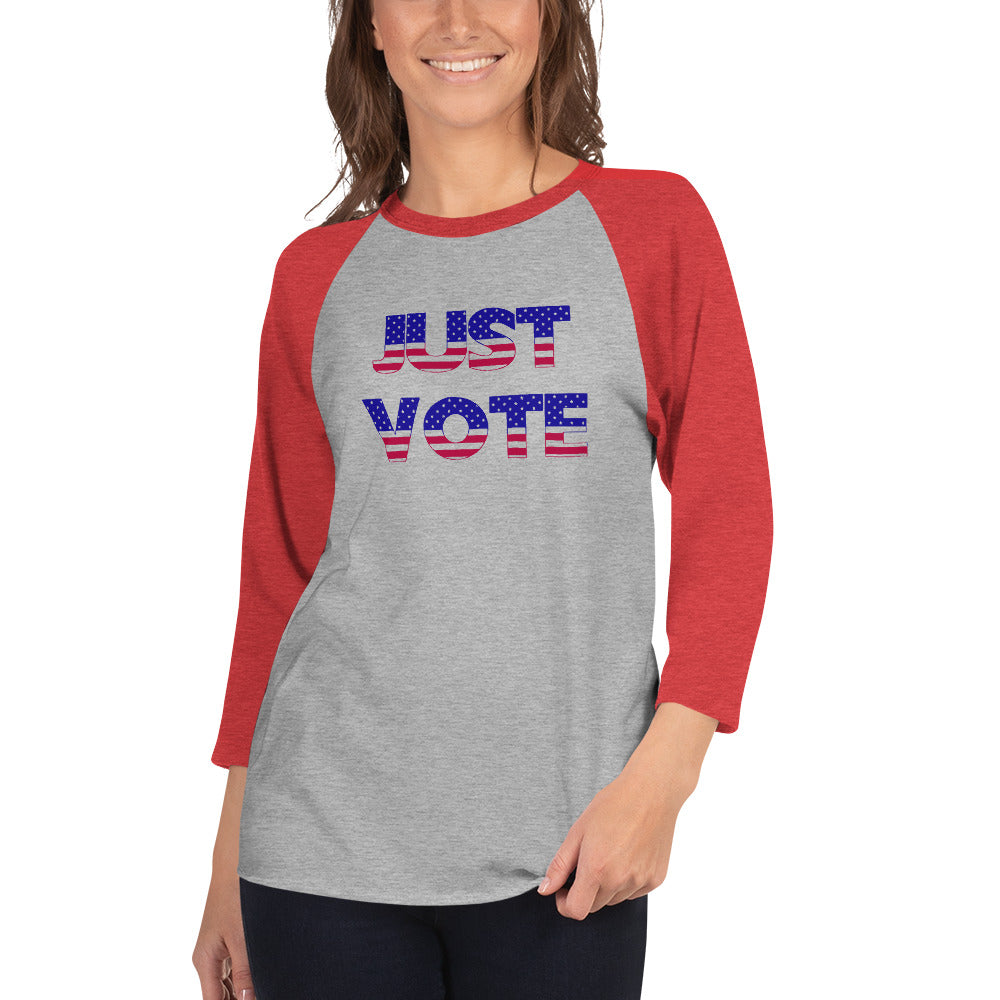 Snooty Fox Art 3/4 Sleeve Raglan Shirt - Just Vote