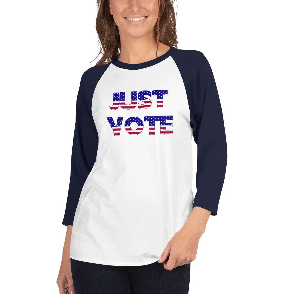 Snooty Fox Art 3/4 Sleeve Raglan Shirt - Just Vote