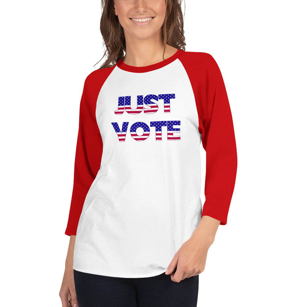 Snooty Fox Art 3/4 Sleeve Raglan Shirt - Just Vote