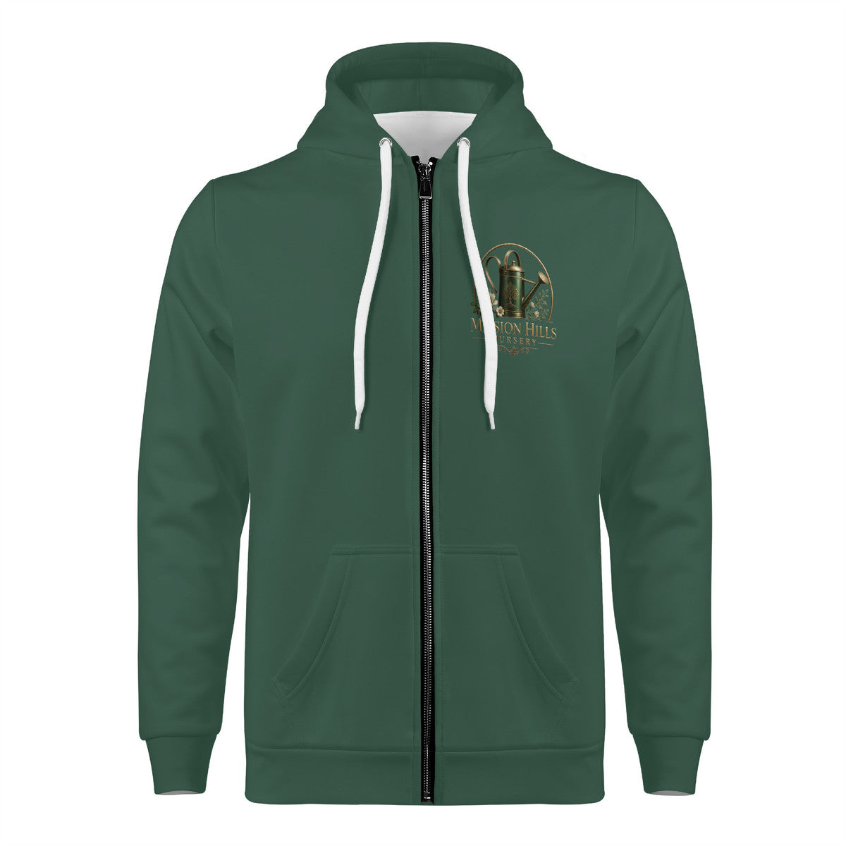 Sooty Fox Art - D57 Women's All Over Print Zip Hoodie - Mission Hills Nursery Logo Exclusive