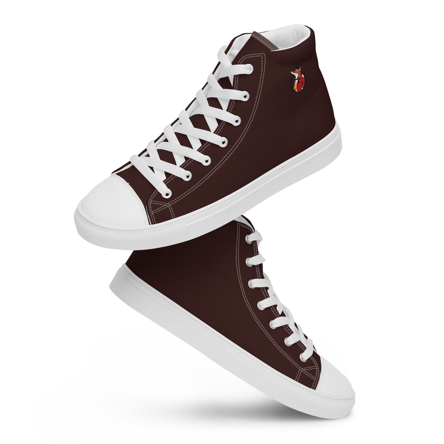 Snooty Fox Art Women’s High Top Canvas Shoes - Impala Brown
