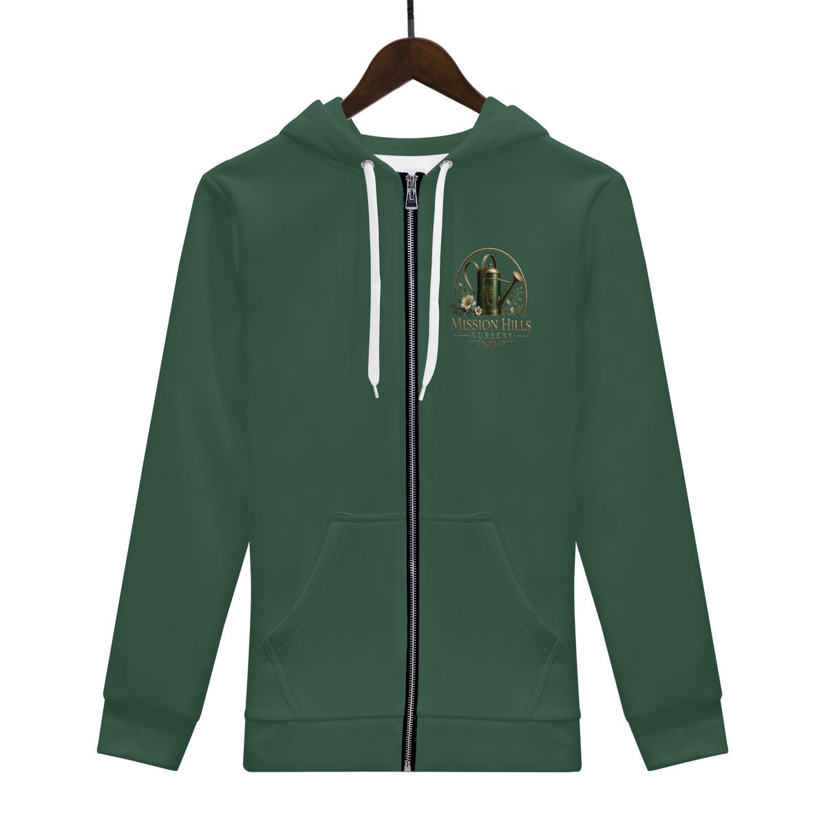Sooty Fox Art - D57 Women's All Over Print Zip Hoodie - Mission Hills Nursery Logo Exclusive