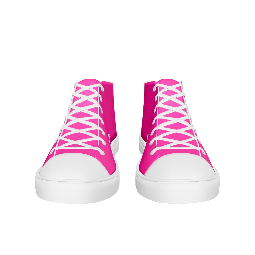 Snooty Fox Art Women’s High Top Canvas Shoes - Mexico Pink