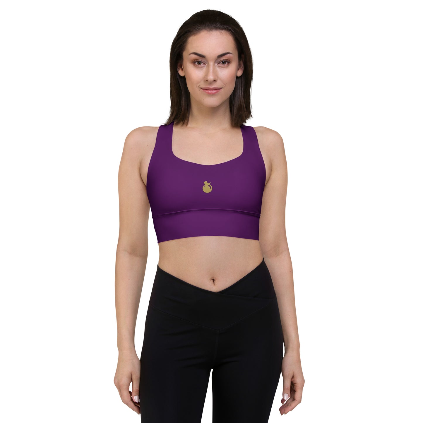 Snooty Fox Art Longline Sports Bra - San Diego Indigo Tone / Logo