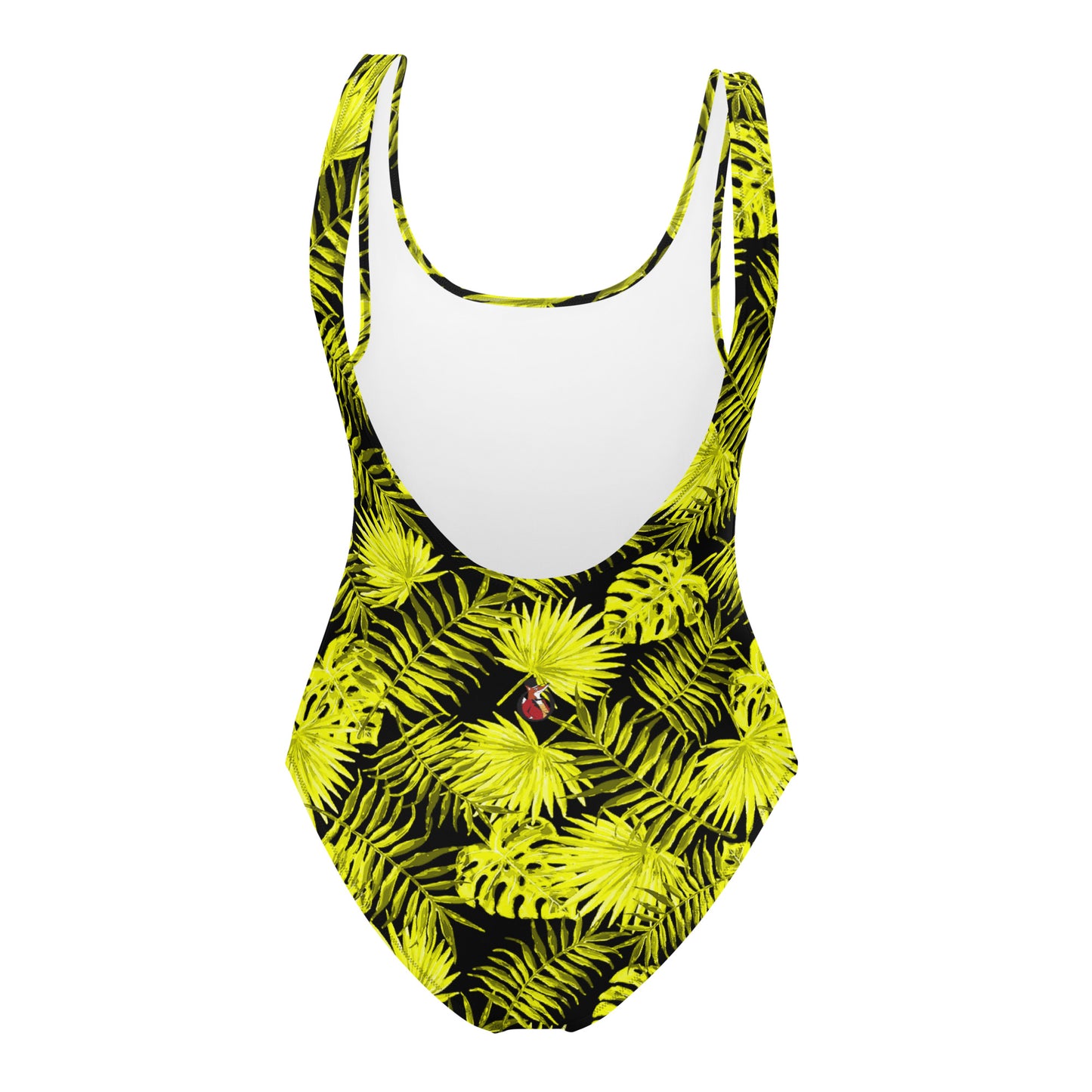 Snooty Fox Art One-Piece Swimsuit - Yellow Palm Pattern