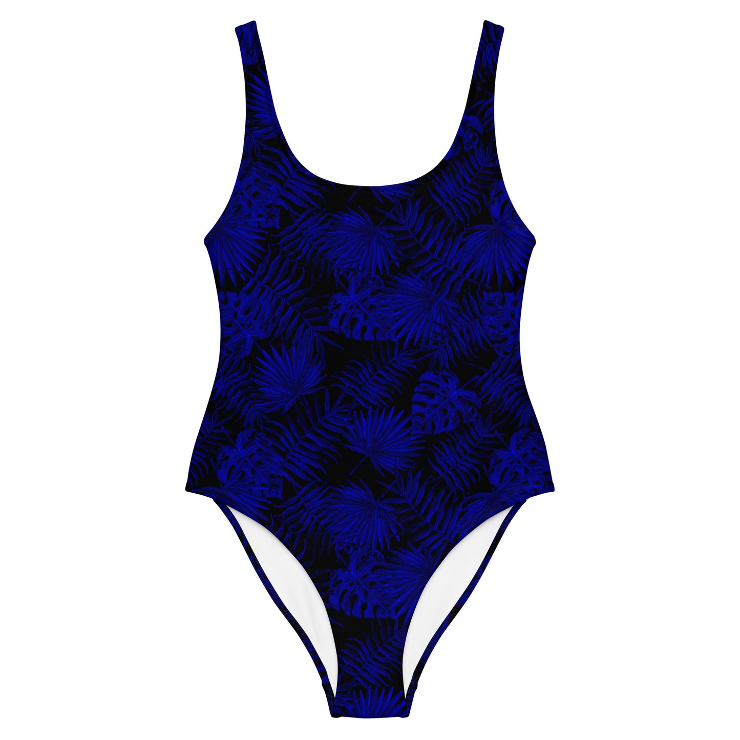 Snooty Fox Art One-Piece Swimsuit - Dark Blue Palm Pattern
