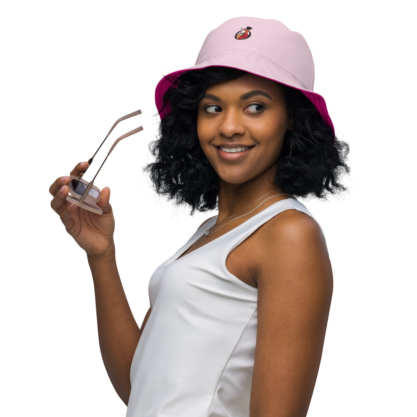 Snooty Fox Art Reversible Bucket Hat - Vanilla Cream / Mexico Pink