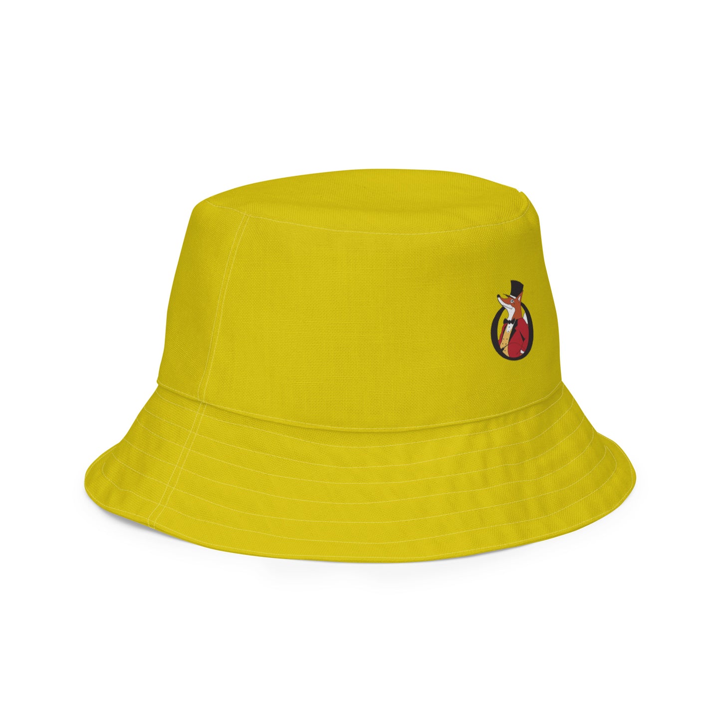 Snooty Fox Art Reversible Bucket Hat - Empire Yellow / Leak Green