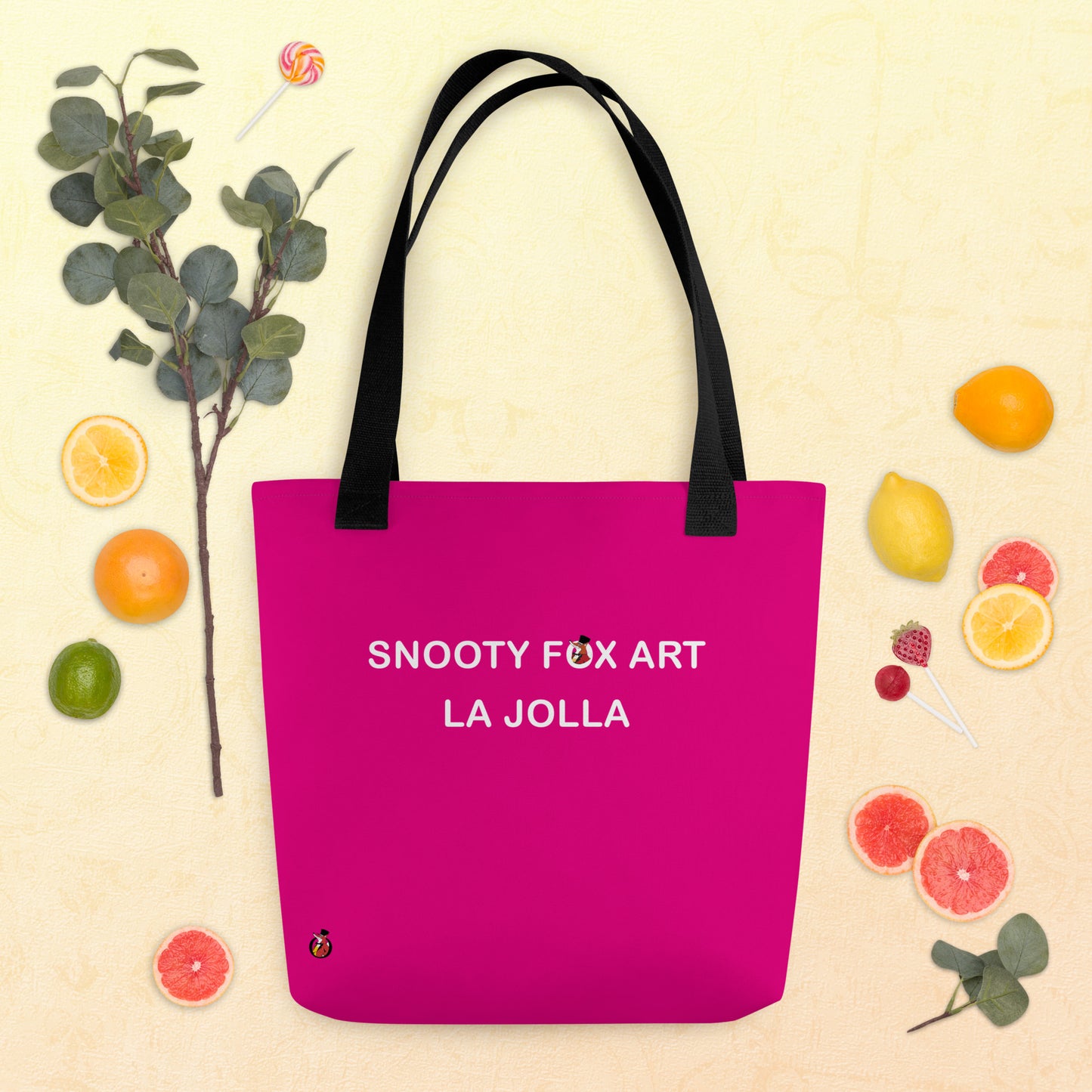 Snooty Fox Art Tote Bag - Snooty Fox Art Logo in Black