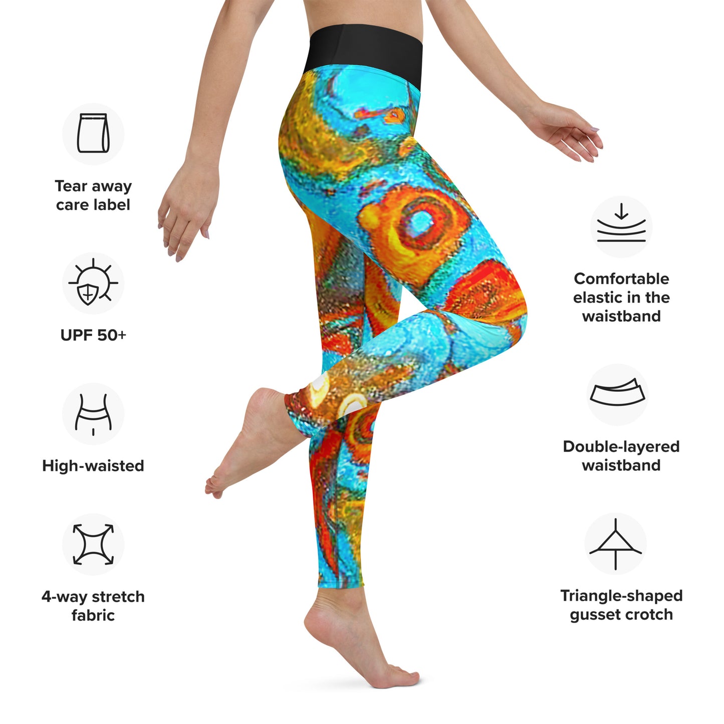 Snooty Fox Art Yoga Leggings - Rock pattern by Romero