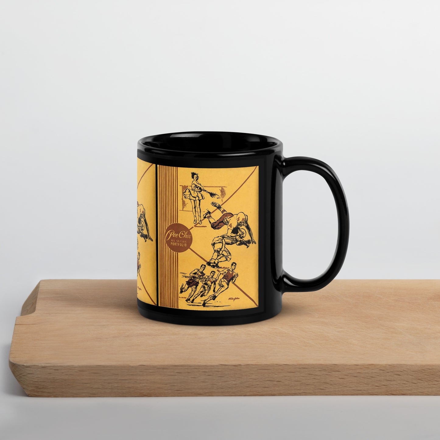 Snooty Fox Art Glossy Mug - Pee-Chee Pattern