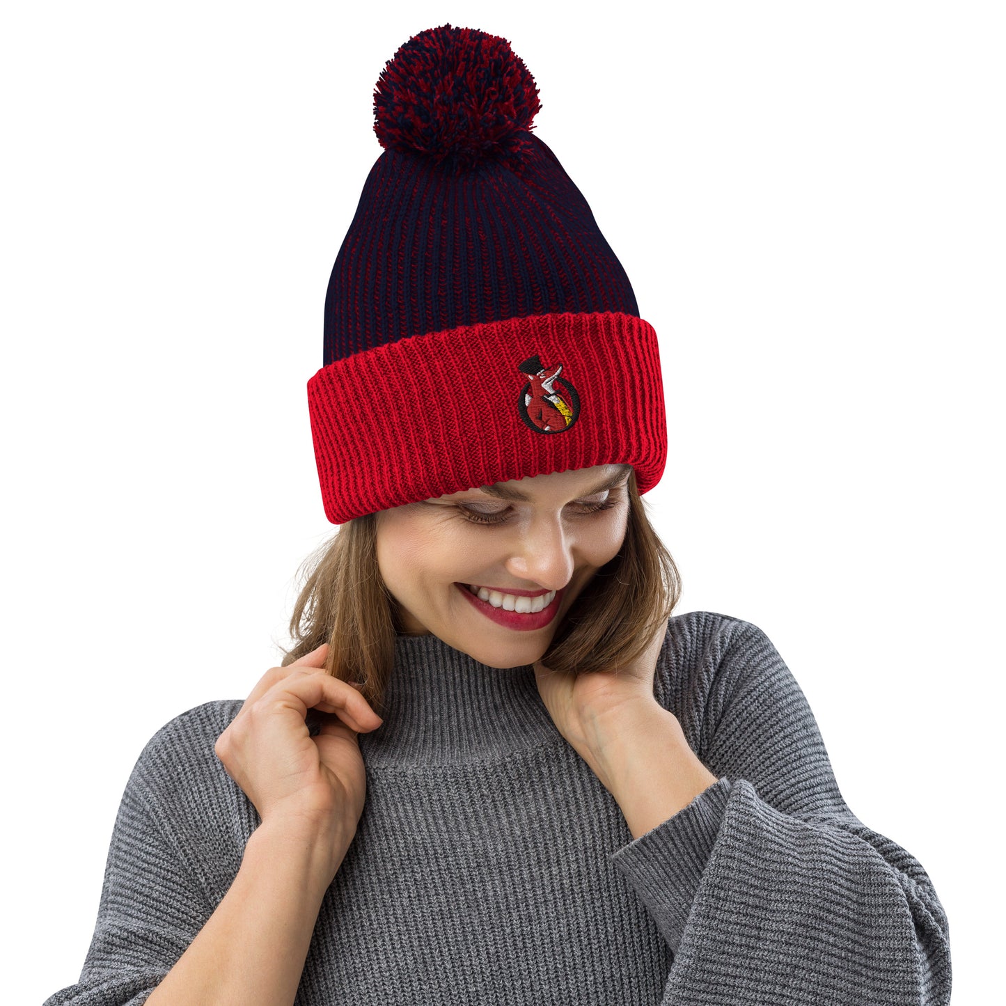 Snooty Fox Art Pom-Pom Beanie - Snooty Fox Art Logo