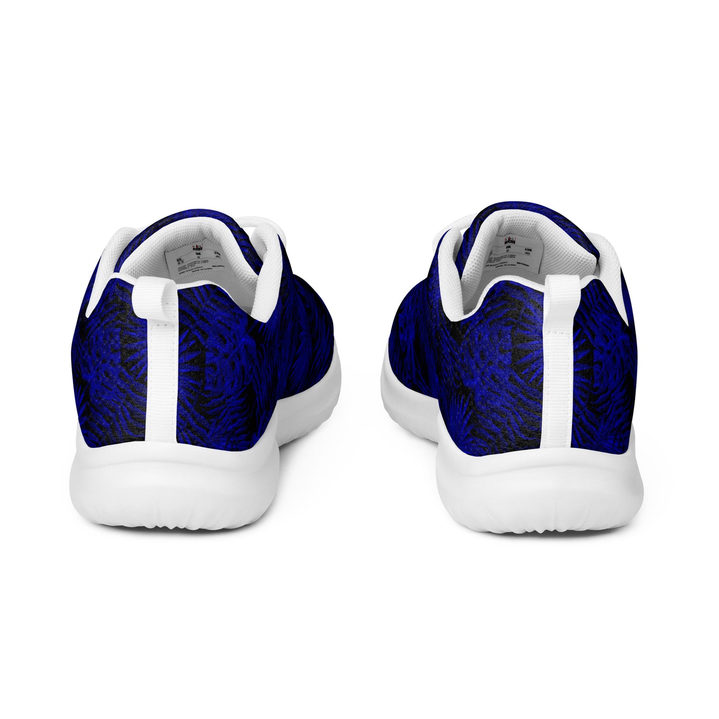Snooty Fox Art Women’s Athletic Shoes - Dark Blue Palm Pattern